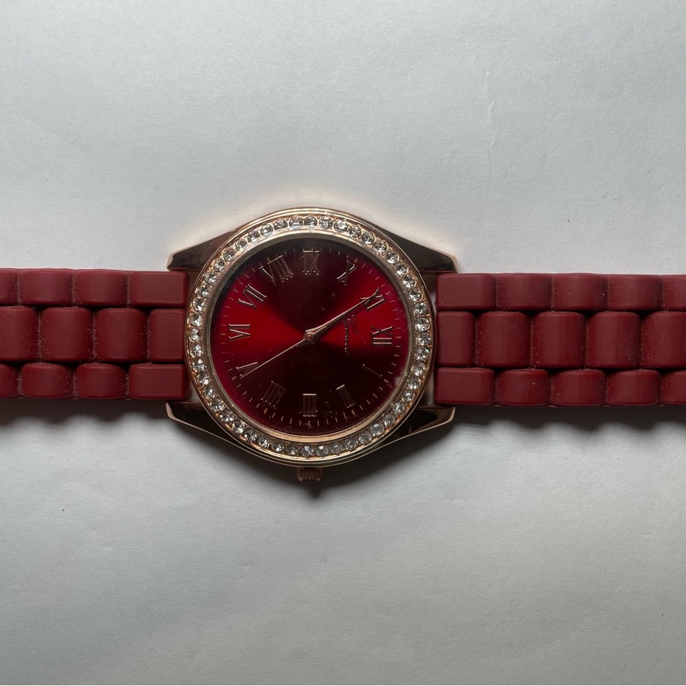 elegant red gemstone watch